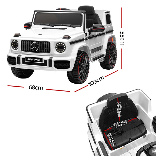 Kids Electric Ride On Car Mercedes-Benz Licensed AMG G63 Toy Cars Remote White - ToyChest.au