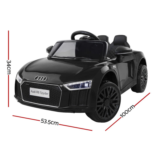 Kids Ride On Car Audi R8 Licensed Sports Electric Toy Cars Black - ToyChest.au