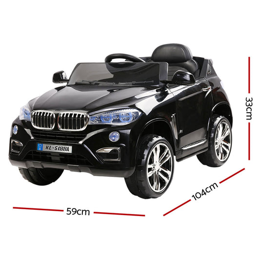 Rigo Kids Electric Ride On Car SUV BMW-Inspired X5 Toy Cars Remote 6V Black - ToyChest.au