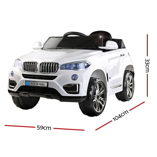 Rigo Kids Electric Ride On Car SUV BMW-Inspired X5 Toy Cars Remote 6V White - ToyChest.au