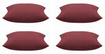 Pack of 4 Elements Deep Red Solid Base Colour Square Cushion Covers