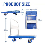 300kg Foldable Warehouse Platform Trolley Truck Dolly Platform Cart Swivel Wheels Moving Cart Flatbed