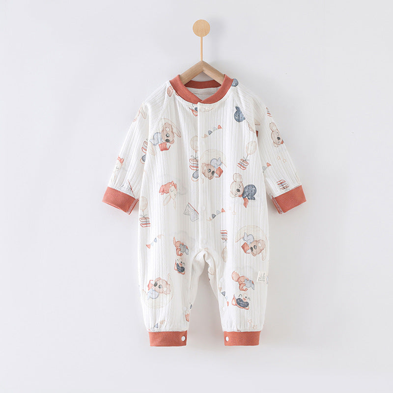 59 Size Koala Kingdom Class A Pure Cotton Long-Sleeve Baby Onesie - Cozy Newborn Bodysuit for Fall and Winter