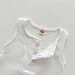 70cm Blue Sleeveless Bubble Cotton Baby Romper - Soft Newborn Onesie for Boys and Girls, 0-2 Years