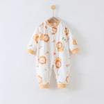 80 Size Cuddly Lion Class A Pure Cotton Long-Sleeve Baby Onesie - Cozy Newborn Bodysuit for Fall and Winter