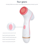 Blue Waterproof Facial Cleansing Spin Brush Set - Rechargeable with 3 Heads & Charging Stand