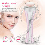 Green Rechargeable Facial Cleansing Brush Kit with 4 Heads & Charging Dock