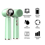 Purple 6-in-1 Electric Facial Cleansing Brush Set - Rechargeable & Waterproof