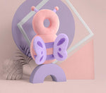 Adorable Baby Head Protector Backpack Cushion - Anti-Fall Toddler Safety Pad with Adjustable Straps(Pink Butterfly)