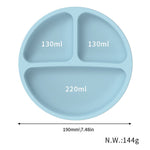 Blue 096 Silicone Baby Feeding Set - Suction Plate, Bib, Cup & Utensils | BPA-Free Baby Tableware