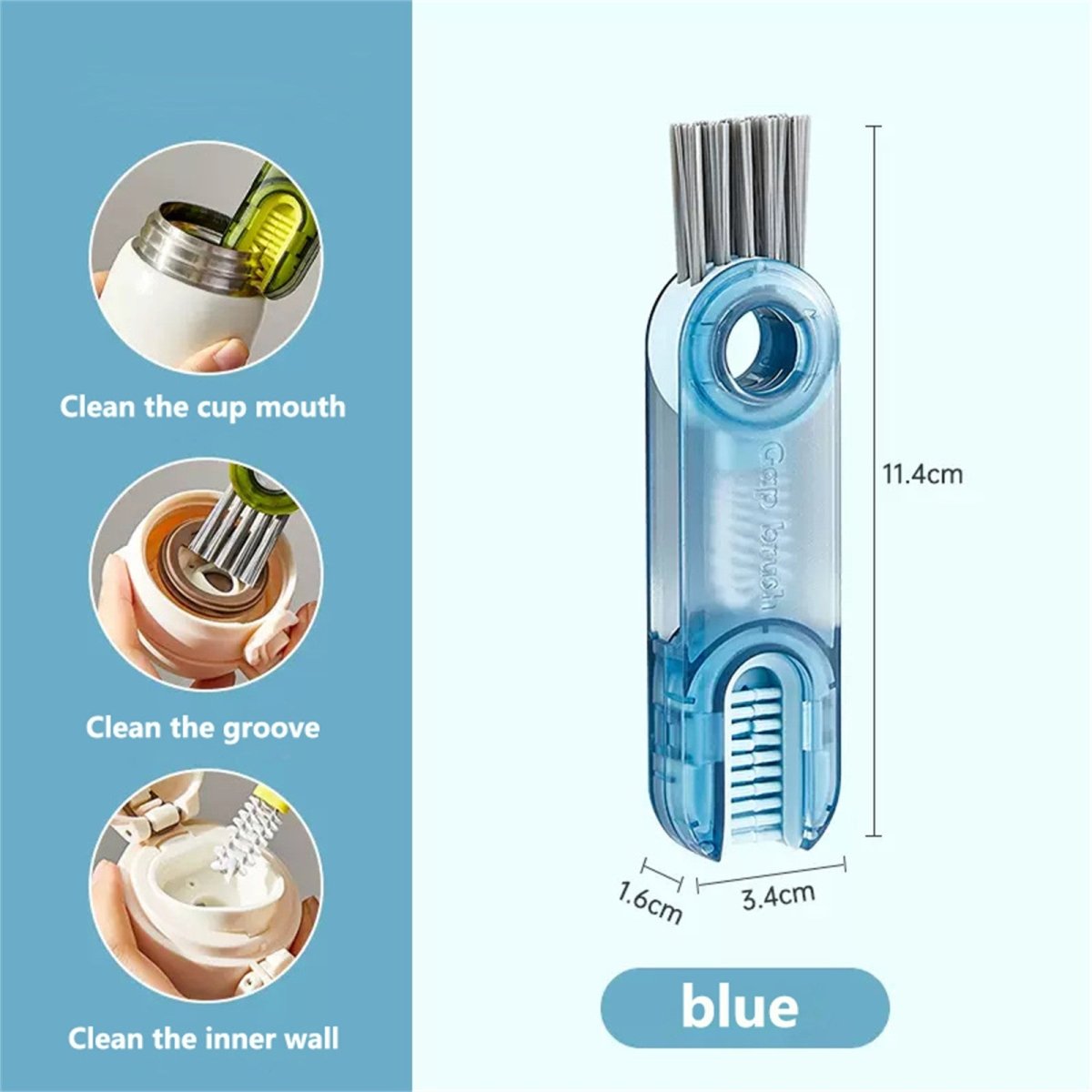 Cleanix Multi - functional Cup Cleaning Brush Bottle Nipple Cleaning Tool Three - in - one