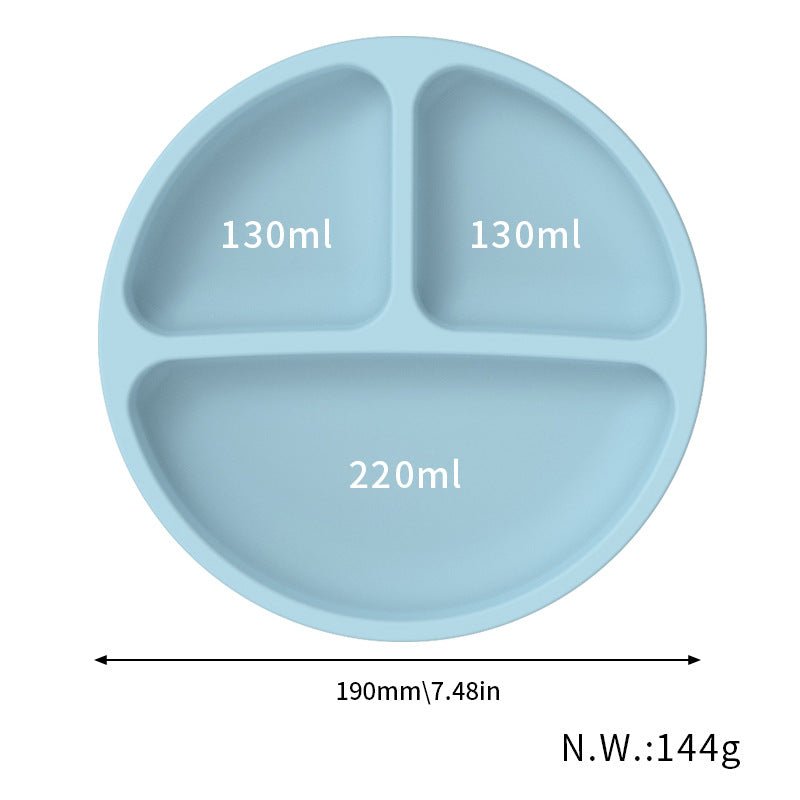 Green 095 Silicone Baby Feeding Set - Suction Plate, Bib, Cup & Utensils | BPA-Free Baby Tableware