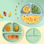 Green 095 Silicone Baby Feeding Set - Suction Plate, Bib, Cup & Utensils | BPA-Free Baby Tableware