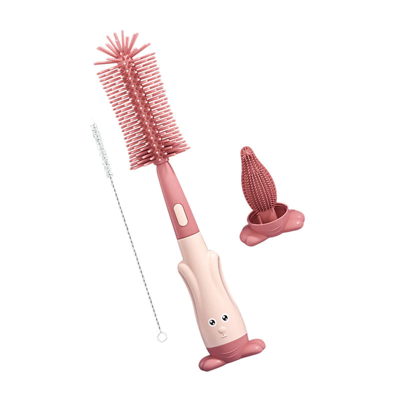 Vibe Geeks 3 in 1 Silicone Bottle and Teat Cleaning Brush - Blue