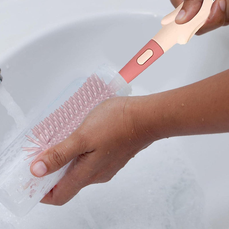 Vibe Geeks 3 in 1 Silicone Bottle and Teat Cleaning Brush - Blue