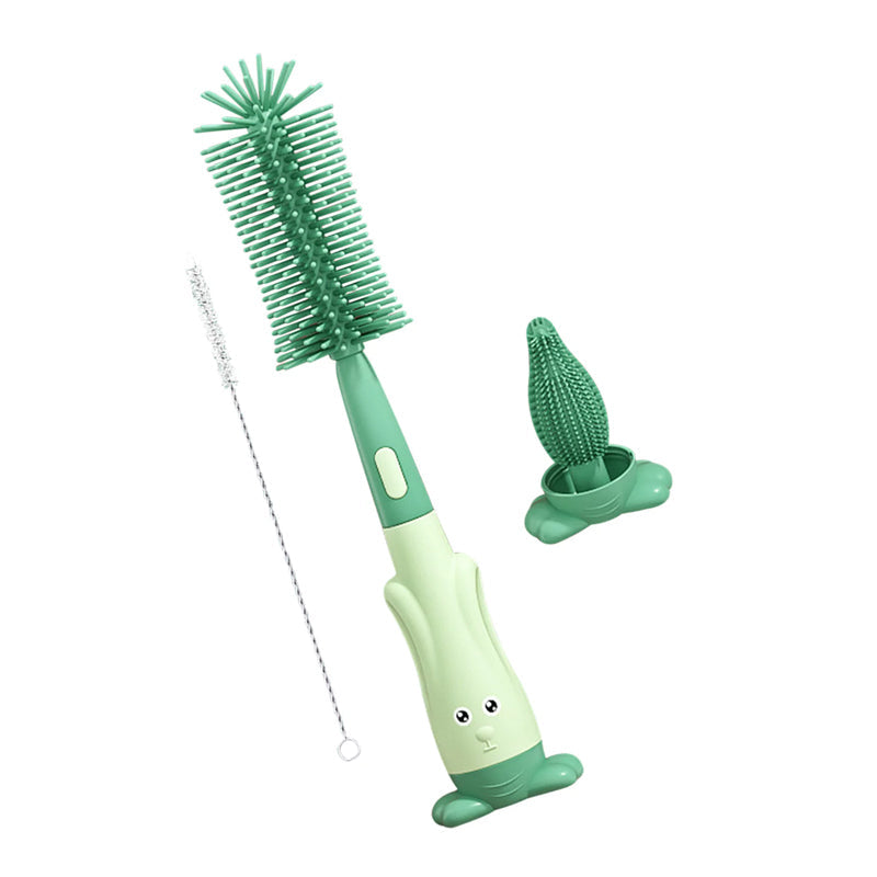 Vibe Geeks 3 in 1 Silicone Bottle and Teat Cleaning Brush - Red