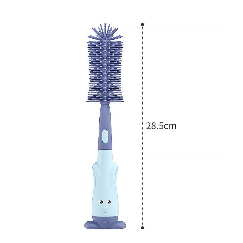 Vibe Geeks 3 in 1 Silicone Bottle and Teat Cleaning Brush - Red