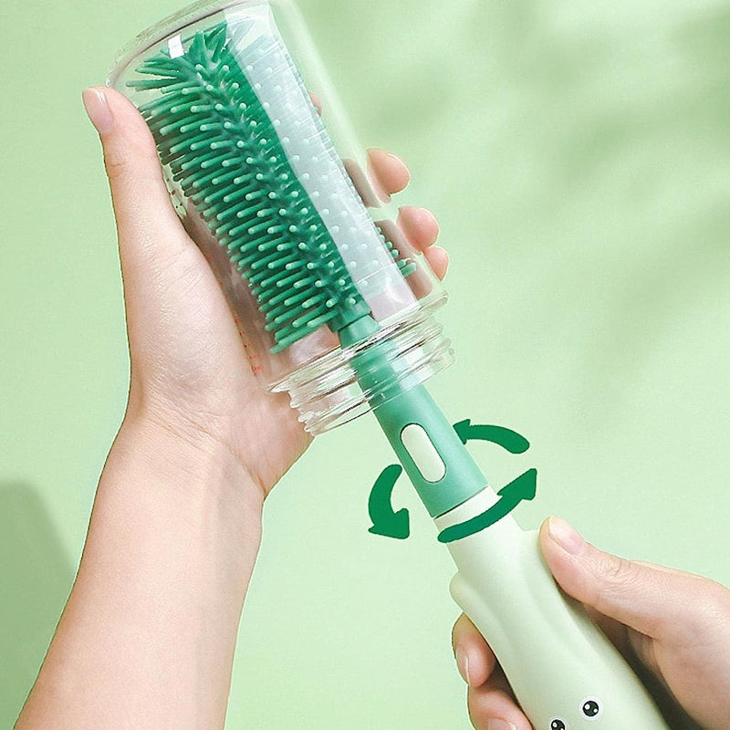 Vibe Geeks 3 in 1 Silicone Bottle and Teat Cleaning Brush - Red
