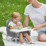 Vibe Geeks Foldable Camping and Dining Chair Outdoor Booster Seat for Toddlers - Grey