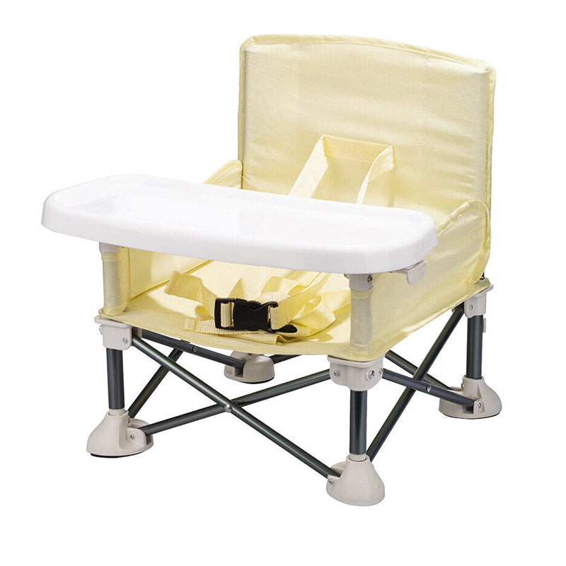 Vibe Geeks Foldable Camping and Dining Chair Outdoor Booster Seat for Toddlers - Khaki