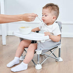 Vibe Geeks Foldable Camping and Dining Chair Outdoor Booster Seat for Toddlers - Khaki