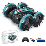 Amphibious Stunt Rc Car - Double-sided Rolling - 2.4g - Electric - Kids' Toy - Green