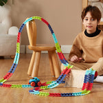 Changeable Track In The Dark Track with LED Light - Up Race Car Flexible Track Toy 138