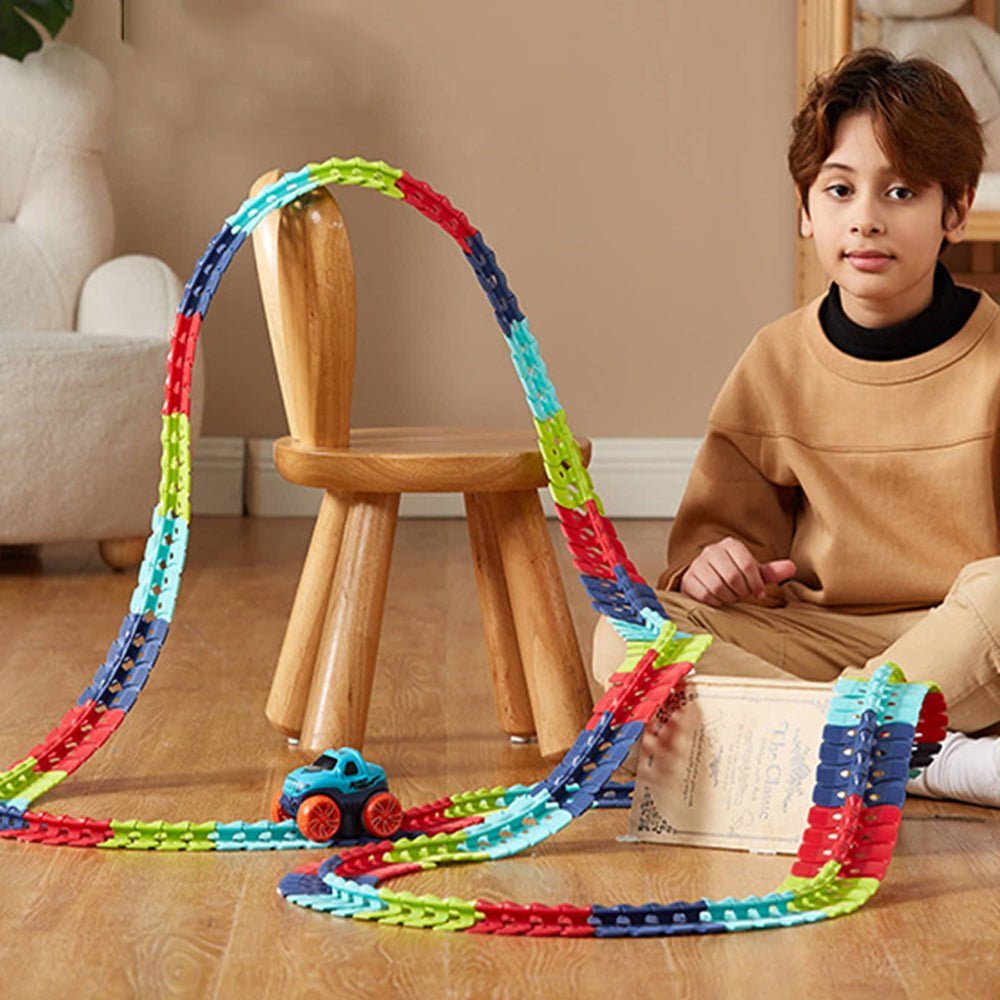 Changeable Track In The Dark Track with LED Light - Up Race Car Flexible Track Toy 138