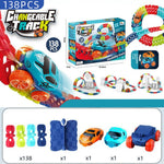 Changeable Track In The Dark Track with LED Light - Up Race Car Flexible Track Toy 138