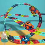 Changeable Track In The Dark Track with LED Light - Up Race Car Flexible Track Toy 92