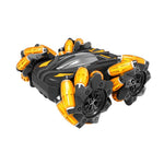 Double-sided Flip Drift Remote Control Toy Stunt Car for Children - Black Orange