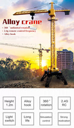 HUINA 1/14 12CH RC Alloy Tower Crane Engineering Construction Vehicle Toy Kids Car