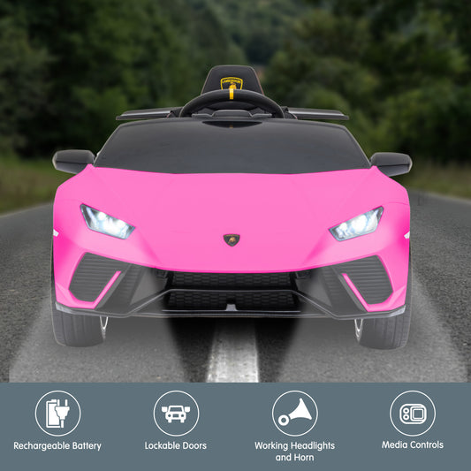 Kahuna Lamborghini Performante Kids Electric Ride On Car Remote Control by Kahuna - Pink - ToyChest.au