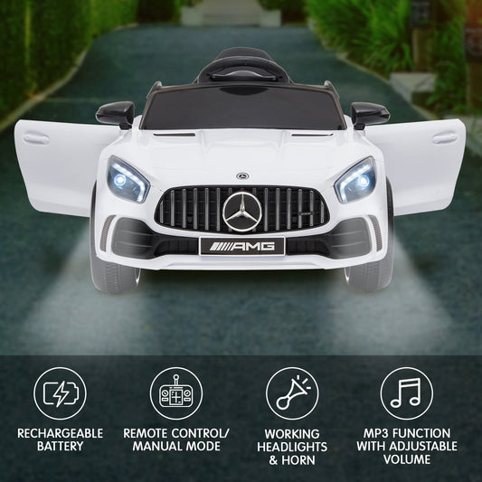 Kahuna Mercedes Benz Licensed Kids Electric Ride On Car Remote Control - White - ToyChest.au