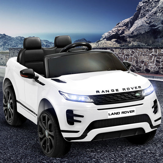 Kids Electric Ride On Car Land Rover Licensed Toy Cars Remote 12V Battery White - ToyChest.au