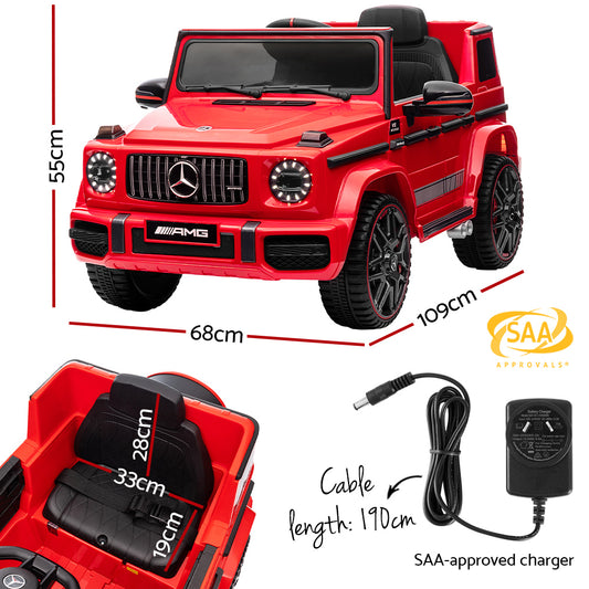 Kids Electric Ride On Car Mercedes-Benz Licensed AMG G63 Toy Cars Remote Red - ToyChest.au
