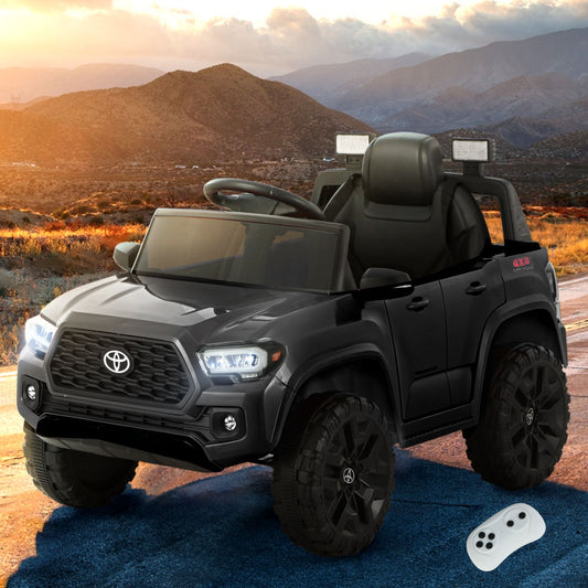 Kids Electric Ride On Car Toyota Tacoma Off Road Jeep Toy Cars Remote 12V Black - ToyChest.au