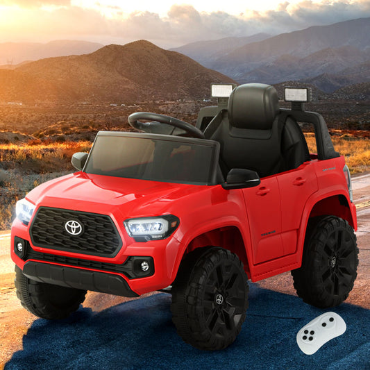 Kids Electric Ride On Car Toyota Tacoma Off Road Jeep Toy Cars Remote 12V Red - ToyChest.au