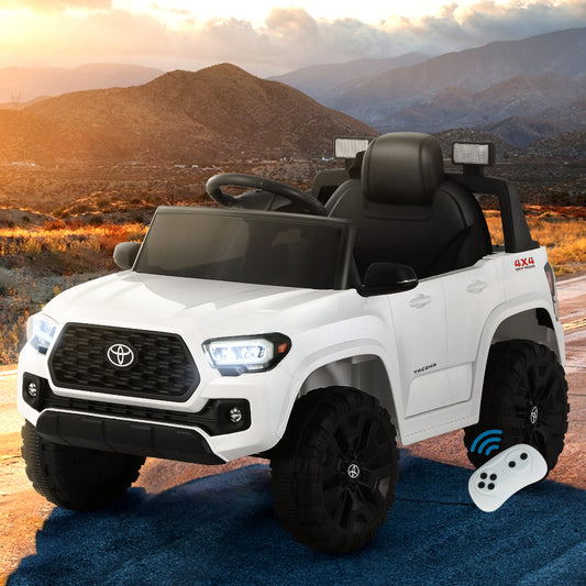 Kids Electric Ride On Car Toyota Tacoma Off Road Jeep Toy Cars Remote 12V Whte - ToyChest.au