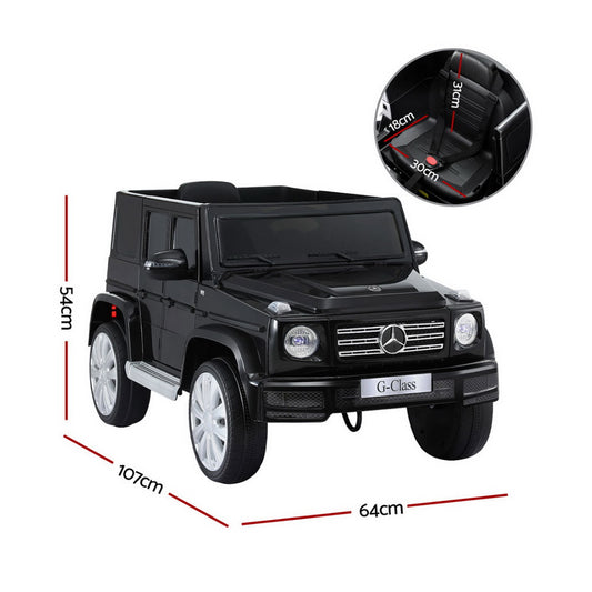 Kids Ride On Car Licensed Mercedes-Benz G500 Electric Toys Horn Remote 12V Black - ToyChest.au
