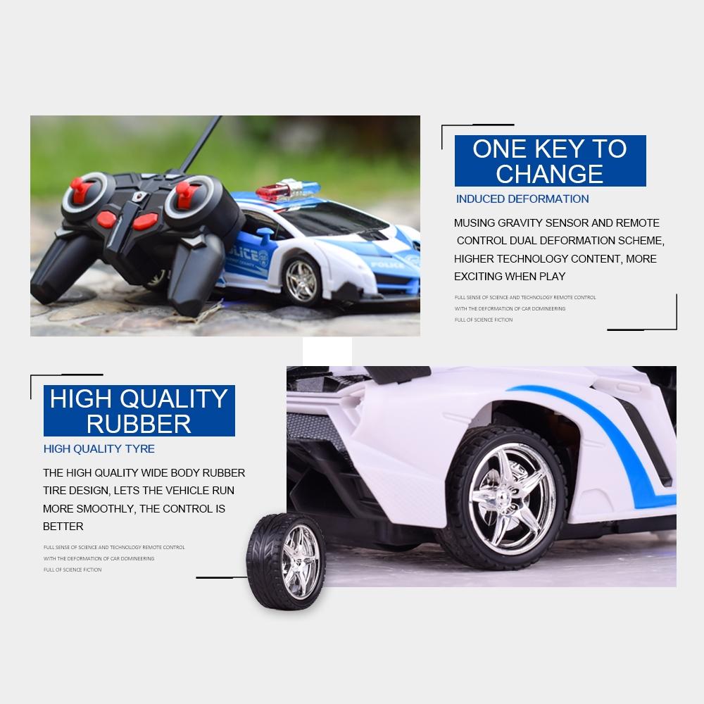 Remote Control Police Car - 4 Channels Deformable Toy