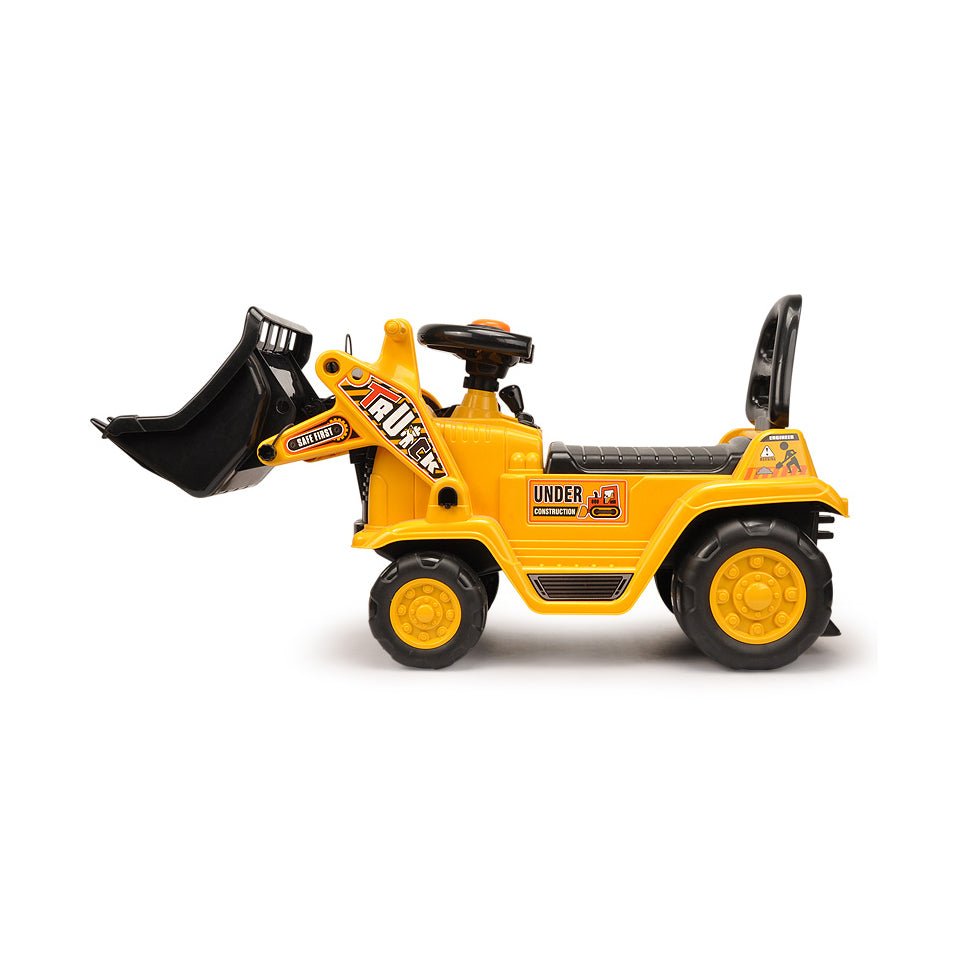 Ride - on Children's Digger (Yellow) w/ Interactive Gear Stick & Scoop