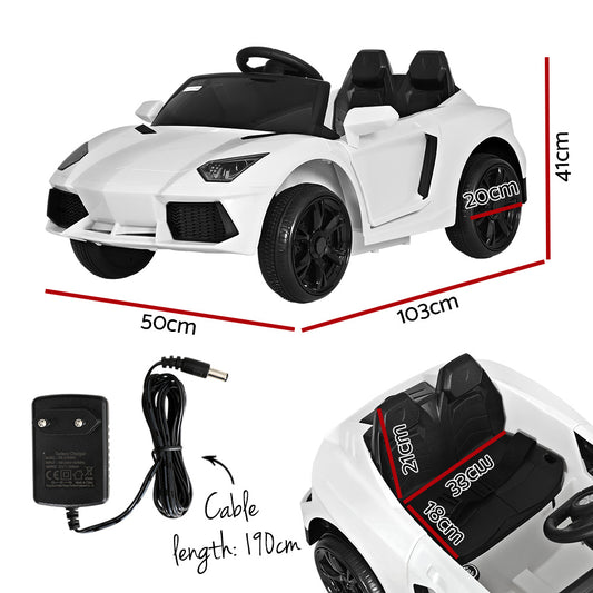 Rigo Kids Electric Ride On Car Ferrari-Inspired Toy Cars Remote 12V White - ToyChest.au