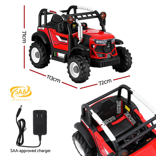 Rigo Kids Electric Ride On Car Off Road Jeep Remote 12V Red - ToyChest.au