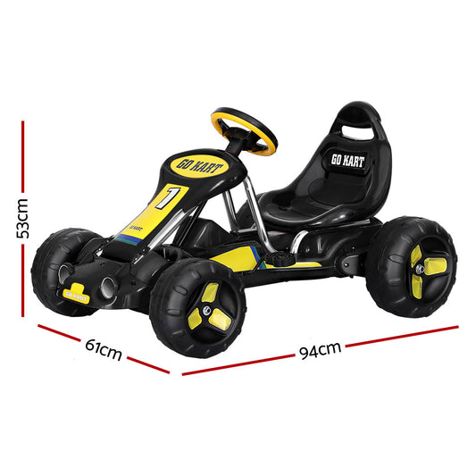 Rigo Kids Pedal Go Kart Ride On Toys Racing Car Plastic Tyre Black - ToyChest.au