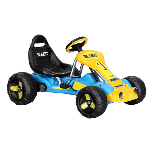 Rigo Kids Pedal Go Kart Ride On Toys Racing Car Plastic Tyre Blue - ToyChest.au