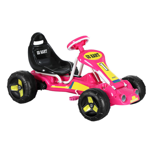 Rigo Kids Pedal Go Kart Ride On Toys Racing Car Plastic Tyre Pink - ToyChest.au