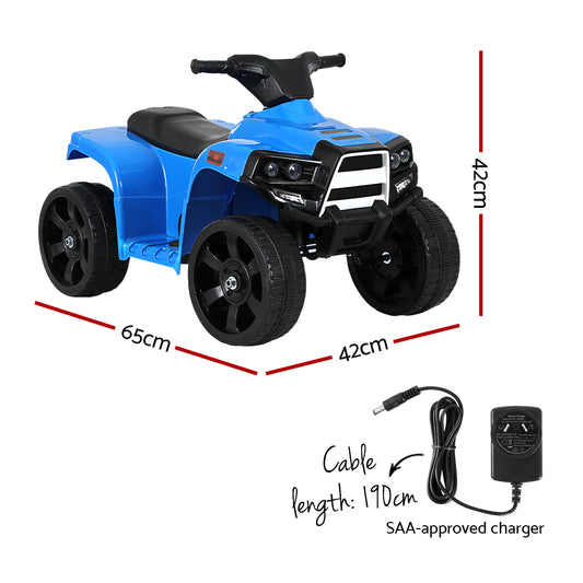 Rigo Kids Ride On ATV Quad Motorbike Car 4 Wheeler Electric Toys Battery Blue - ToyChest.au