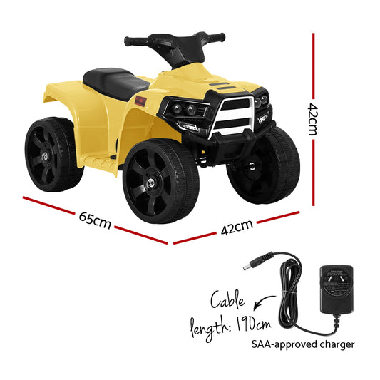 Rigo Kids Ride On ATV Quad Motorbike Car 4 Wheeler Electric Toys Battery Yellow - ToyChest.au