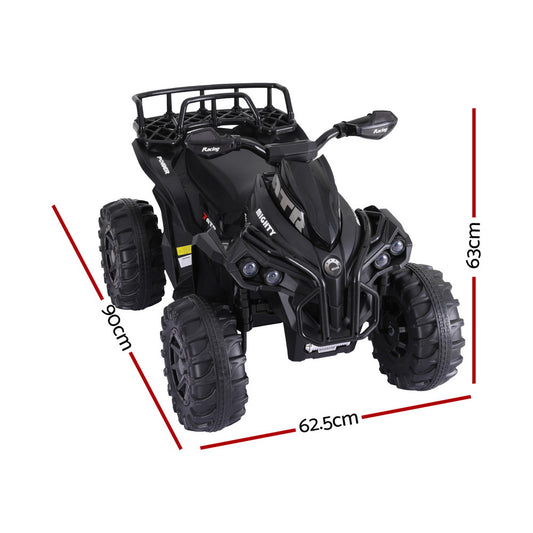 Rigo Kids Ride On Car ATV Quad Motorbike Storage Rack Electric Toys 12V Black - ToyChest.au